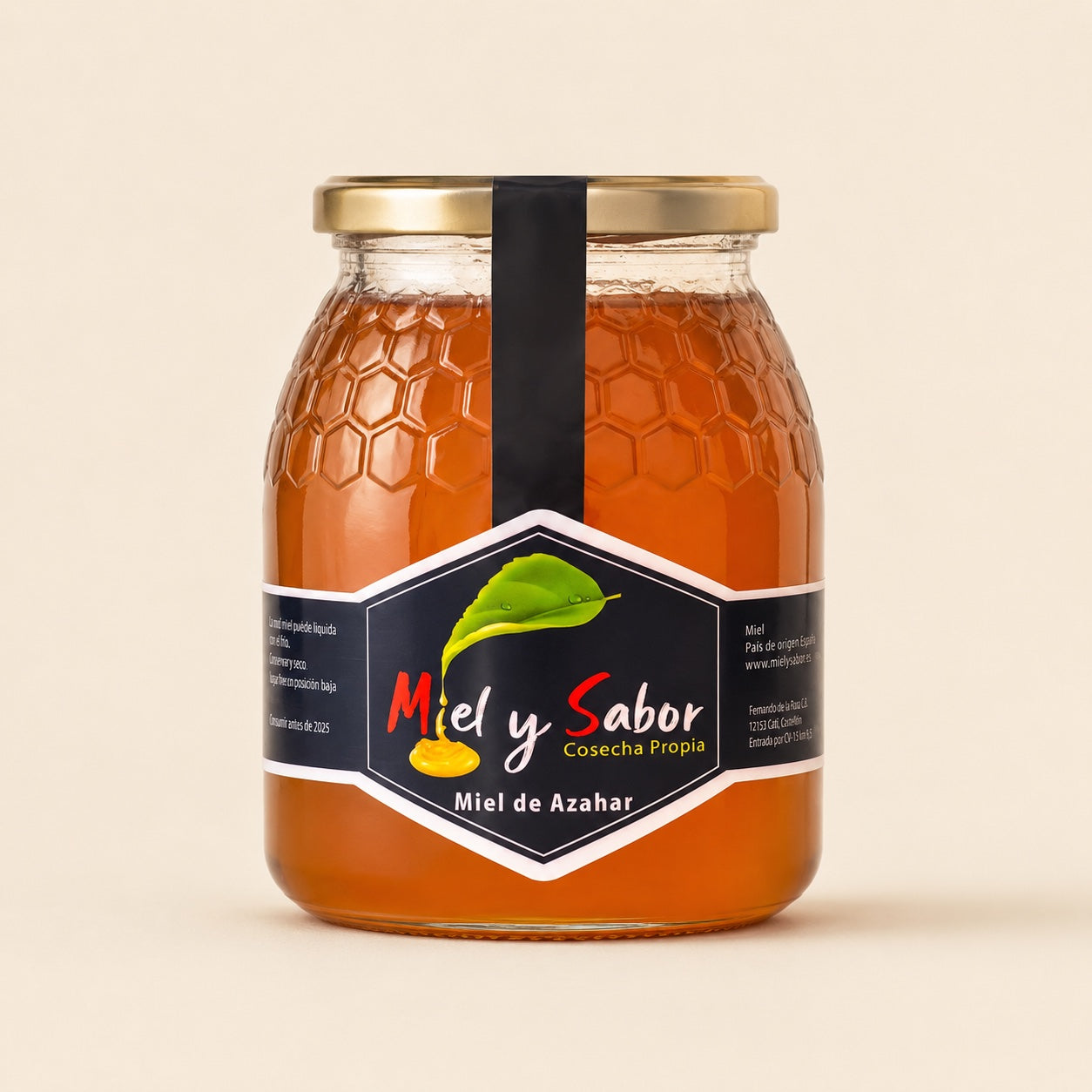 Tarro de 1 kg de miel de azahar Miel y Sabor