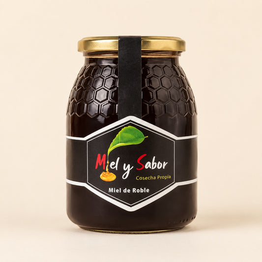 Tarro de 1 kg de miel de roble Miel y Sabor
