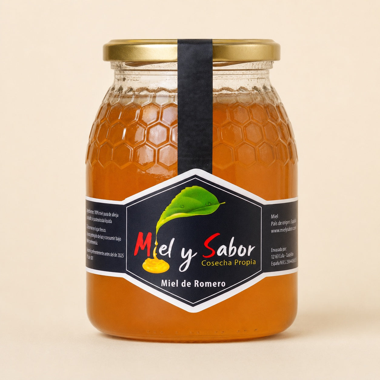 Tarro de 1 kg de miel de romero Miel y Sabor