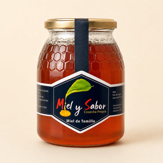 Tarro de 1 kg de miel de tomillo Miel y Sabor