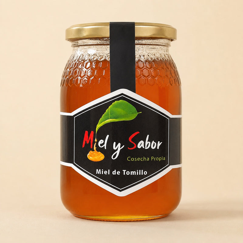 Tarro de 500 g de miel de tomillo Miel y Sabor